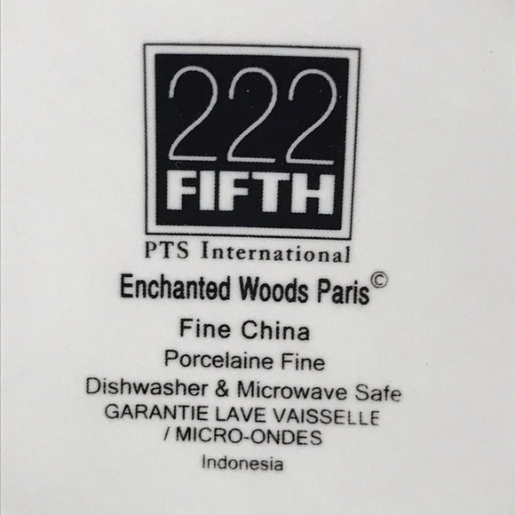 NWOT - Enchanted Woods 222 Fifth Mug Cartoon Style French Owls & Paris Skyline - Picture 5 of 16